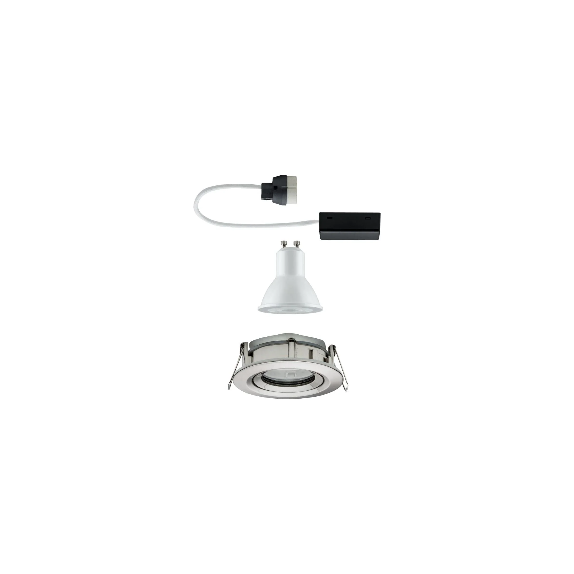 LED Einbauleuchte Nova Plus Einzelleuchte schwenkbar IP65 rund 93mm 30° GU10 7W 460lm 230V dimmbar 2700K Eisen gebürstet - Image 4