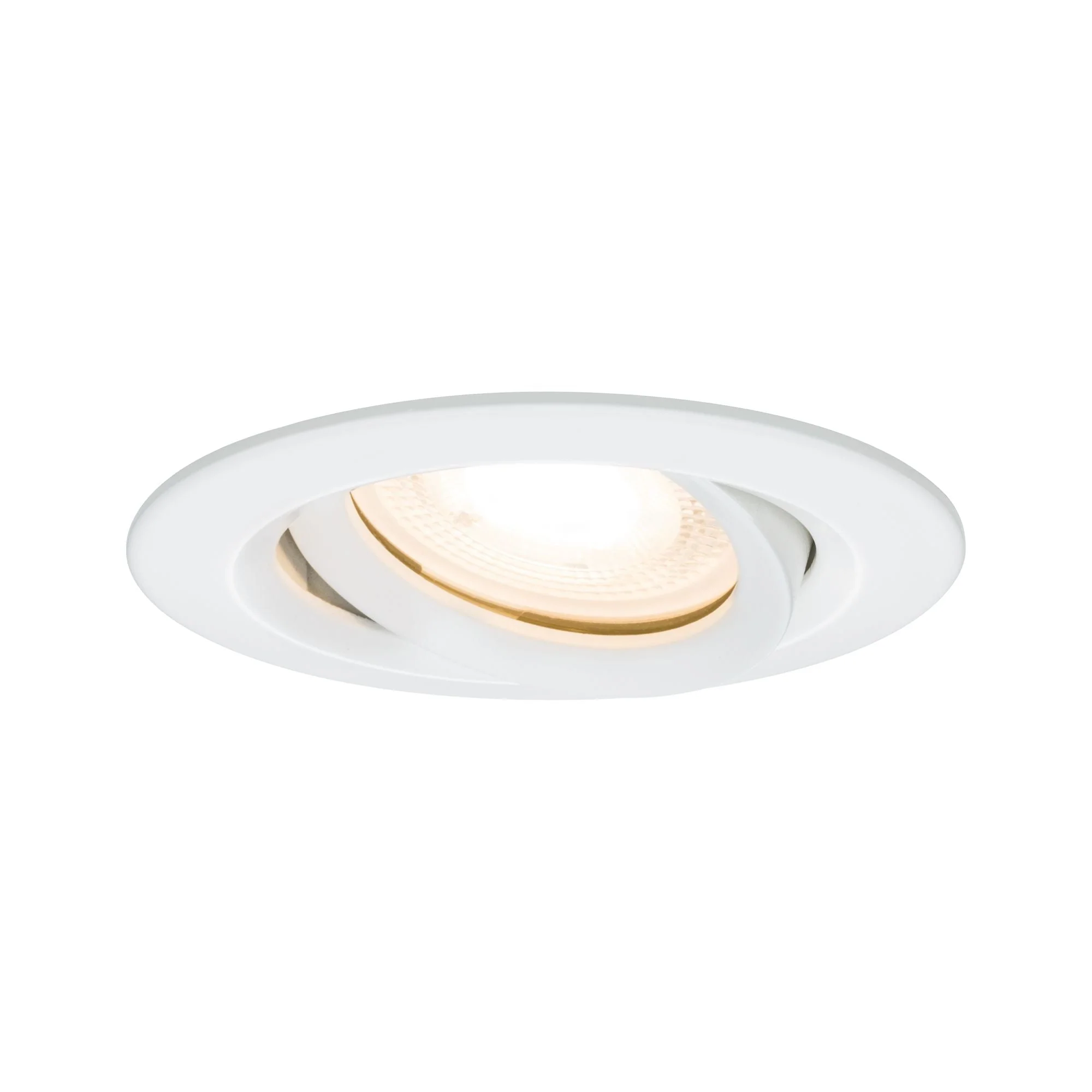 LED Einbauleuchte Nova Plus Einzelleuchte schwenkbar IP65 rund 93mm 30° GU10 7W 460lm 230V dimmbar 2700K Weiß matt