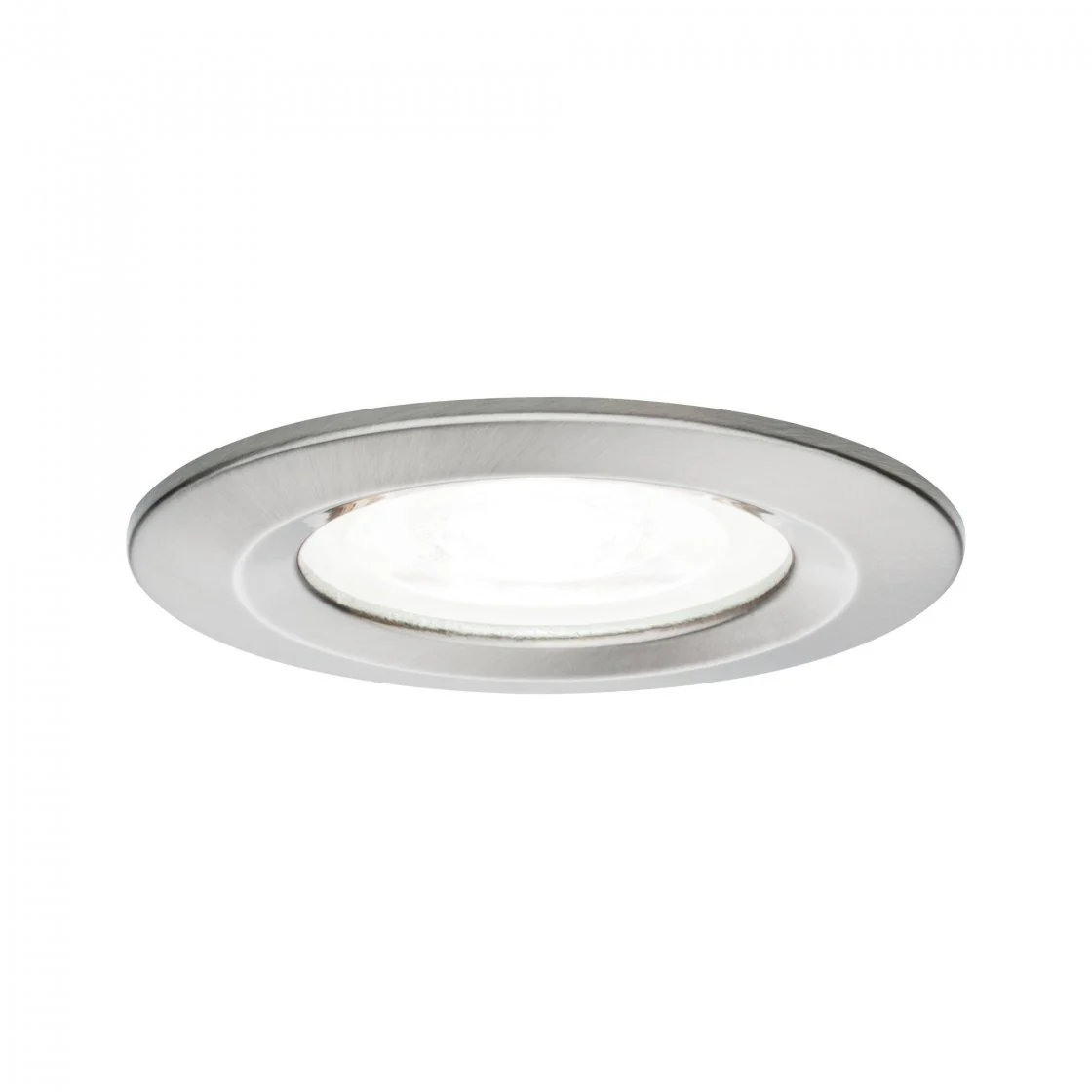 LED Einbauleuchte Nova starr  IP44 rund 78mm GU10 6,5W 230V 4000K Eisen gebürstet