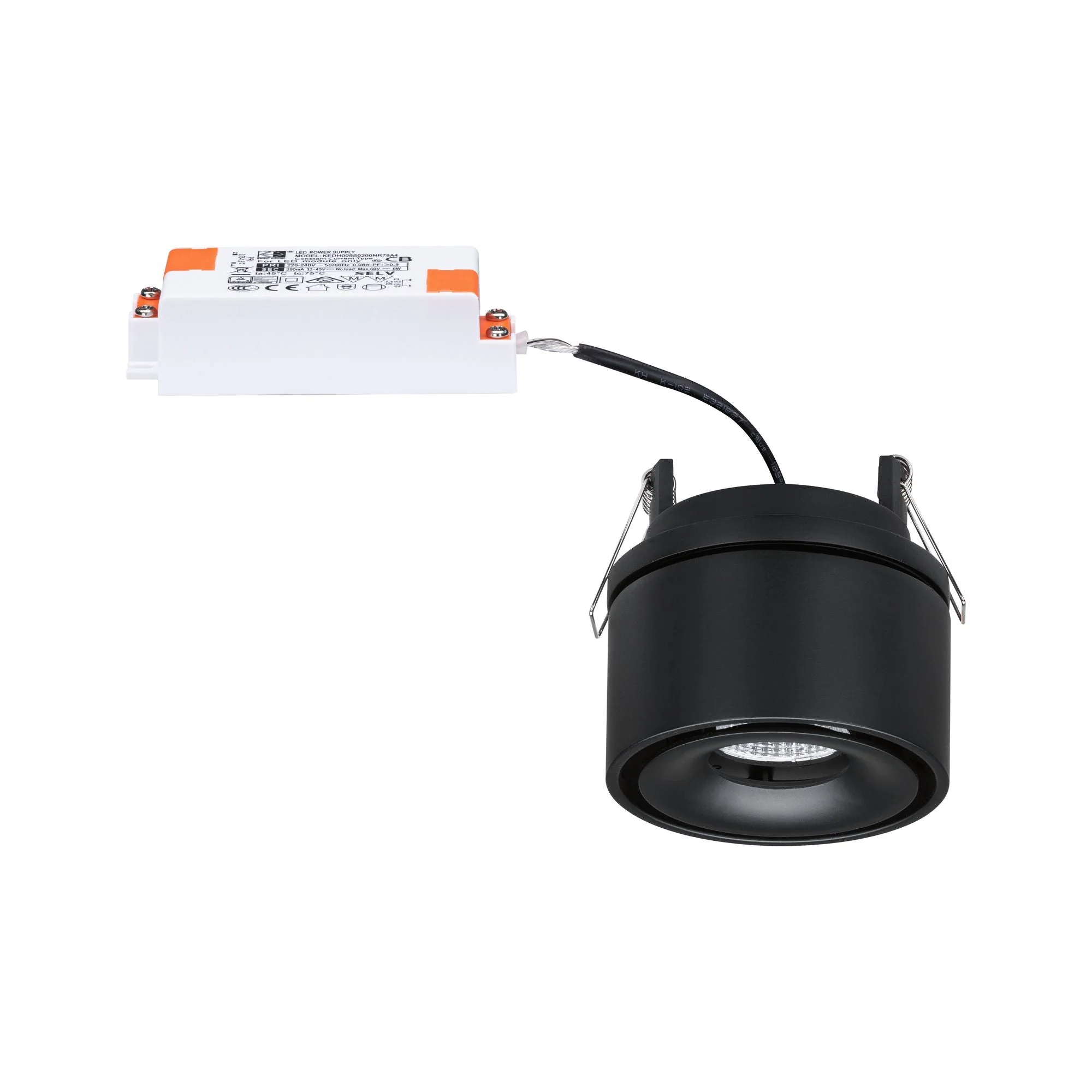LED Einbauleuchte Spircle rund 78mm 8W 550lm 230V 3000K Schwarz matt - Image 9
