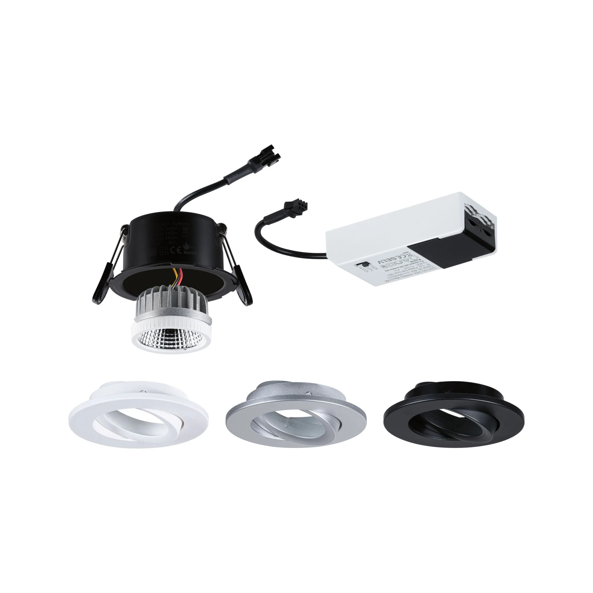 LED Einbauleuchte White Select Viona IP65 rund 85mm 25° 6W 520lm 230V 2700 - 4000K Schwarz matt/Weiß matt/Chrom matt - Image 9