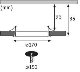 LED Einbaupanel LED Einbaupanel IP44 rund 170mm 12W 850lm 4000K Weiß - Image 2