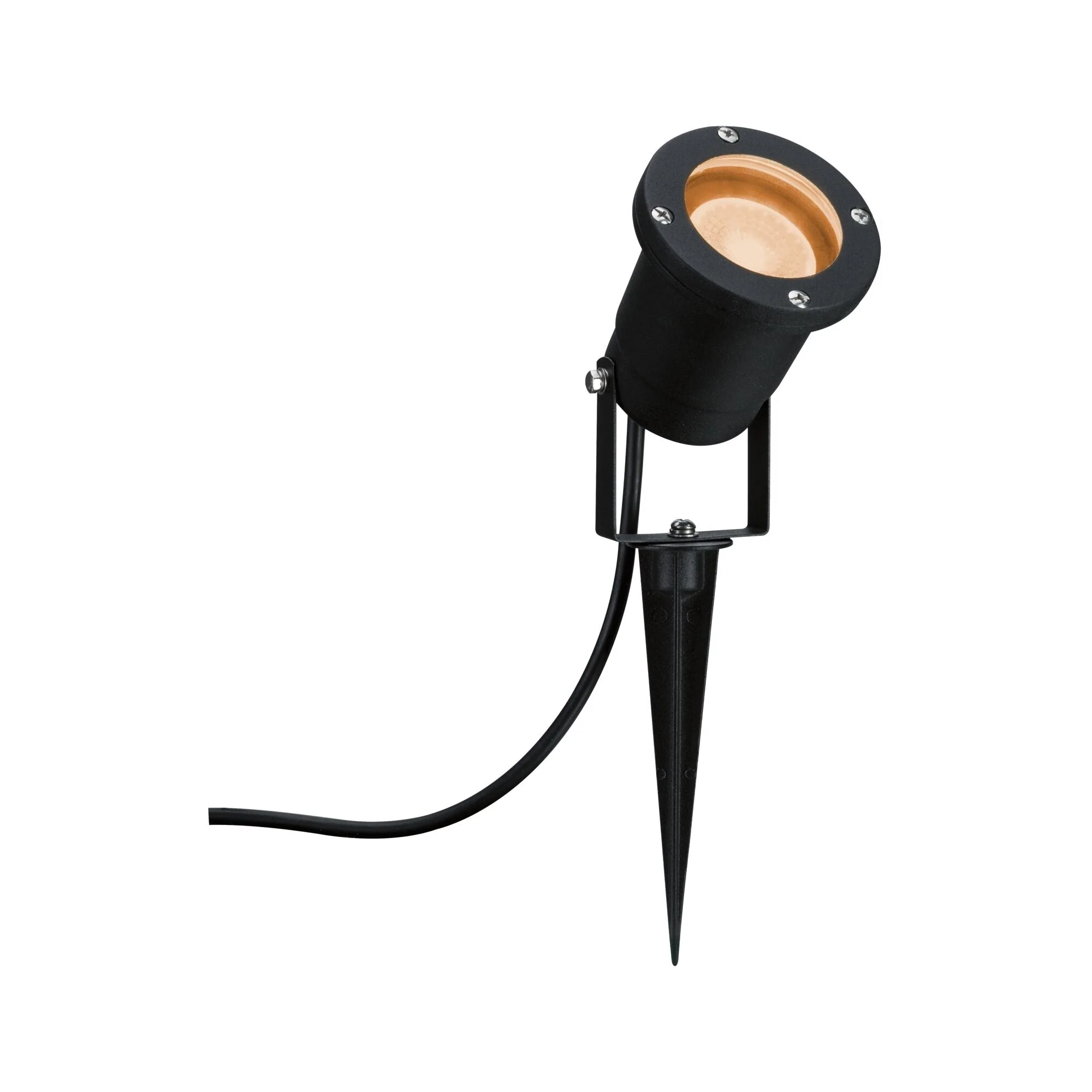 LED Gartenstrahler Goldlicht IP65 rund 92mm 2200K 4,3W 320lm 230V 38-38° Schwarz Metall - Image 2