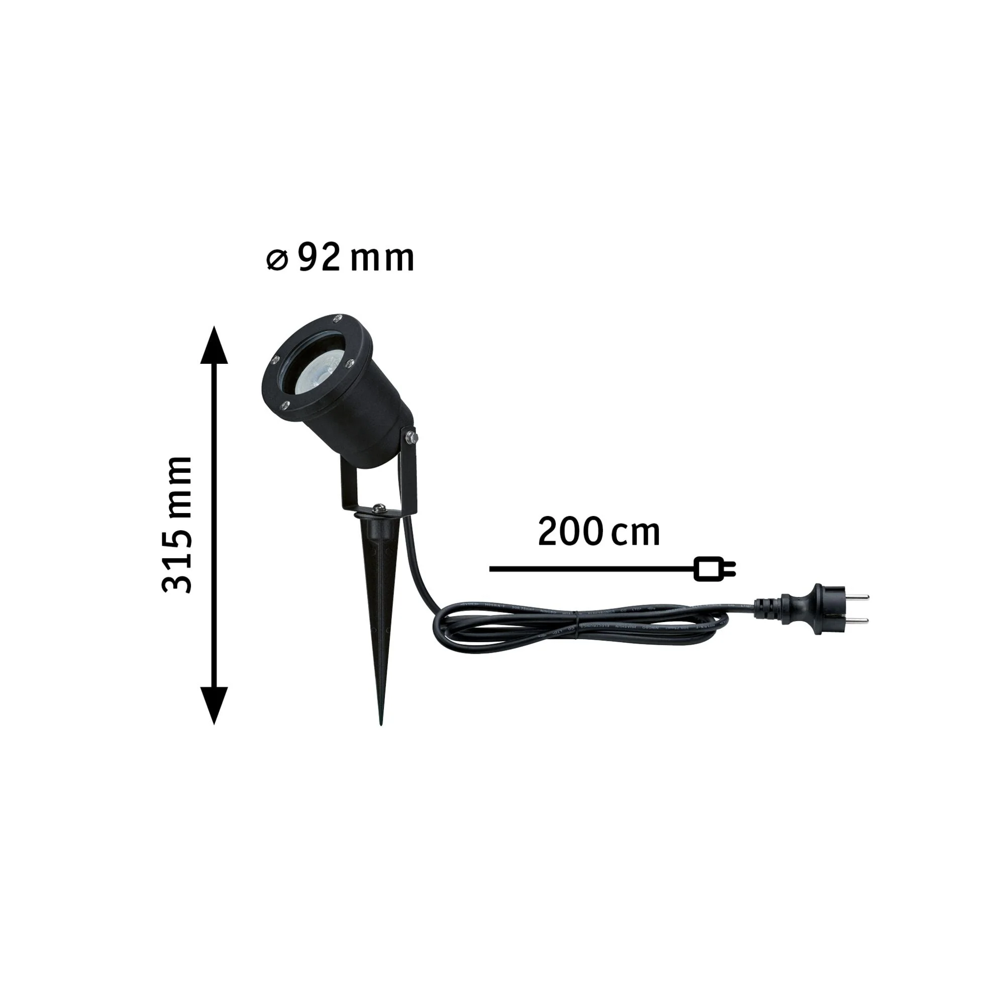 LED Gartenstrahler Goldlicht IP65 rund 92mm 2200K 4,3W 320lm 230V 38-38° Schwarz Metall - Image 3