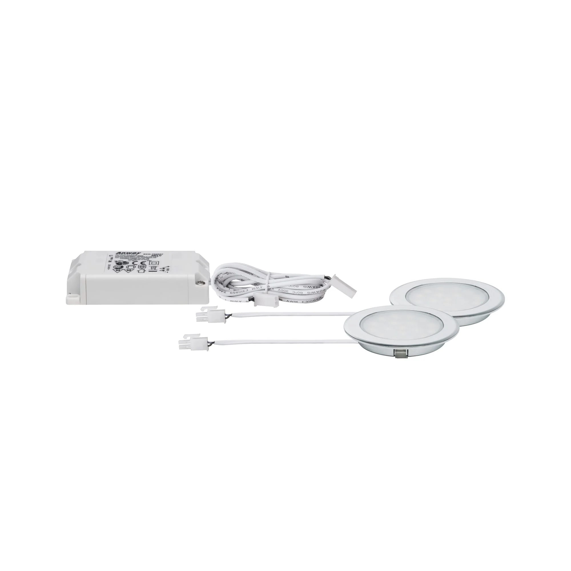 LED Möbeleinbauleuchten Spiegelschrank rund 65mm 2x2,5W 2x180lm 230/12V 3000K Chrom - Image 6