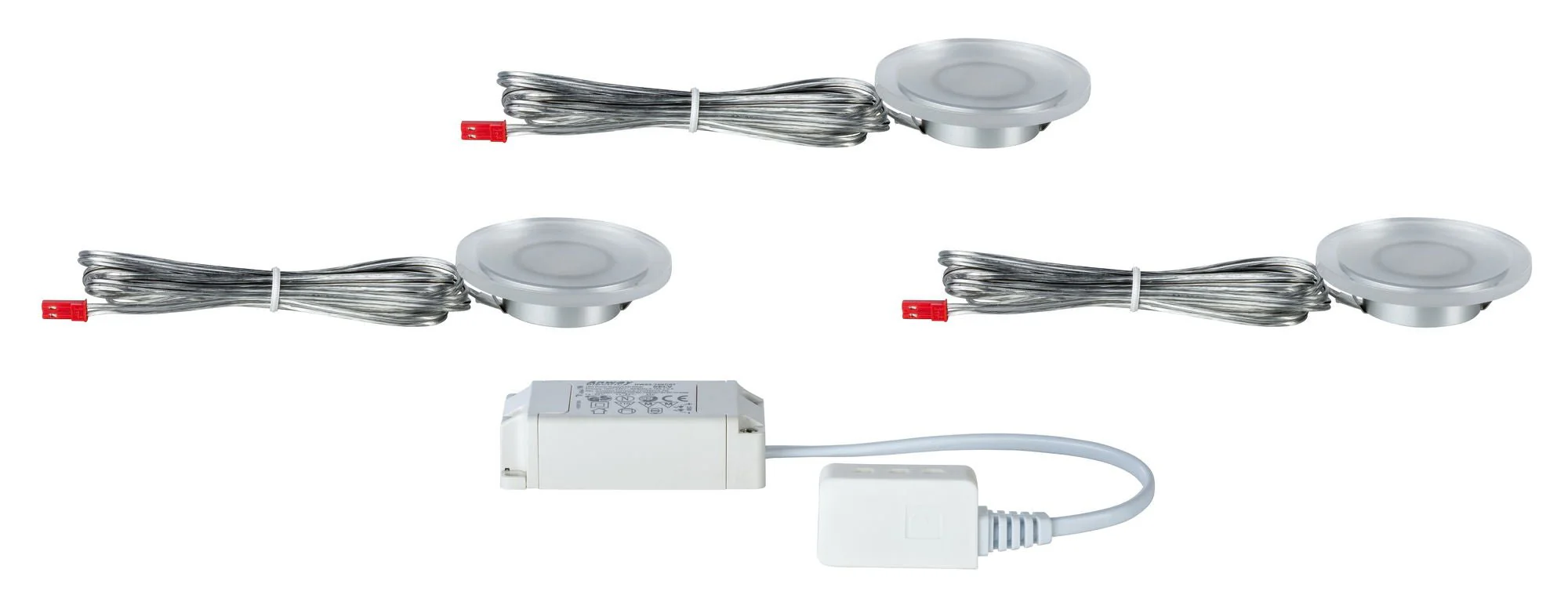 LED Möbeleinbauleuchten Whirl rund 65mm 3x2,4W 3x55lm 230V 2700K Satin - Image 4
