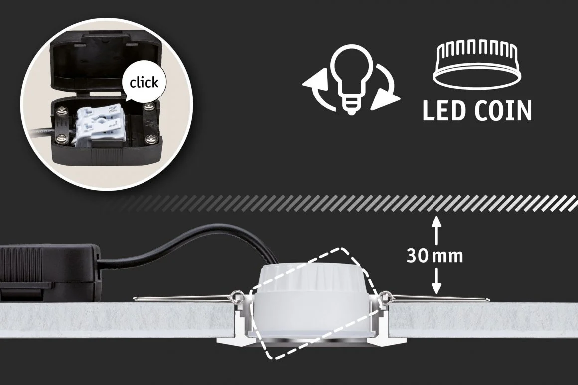 LED Modul Einbauleuchte RGBW Coin rund 50mm Coin 5,2W 400lm 230V dimmbar RGBW Satin - Image 6