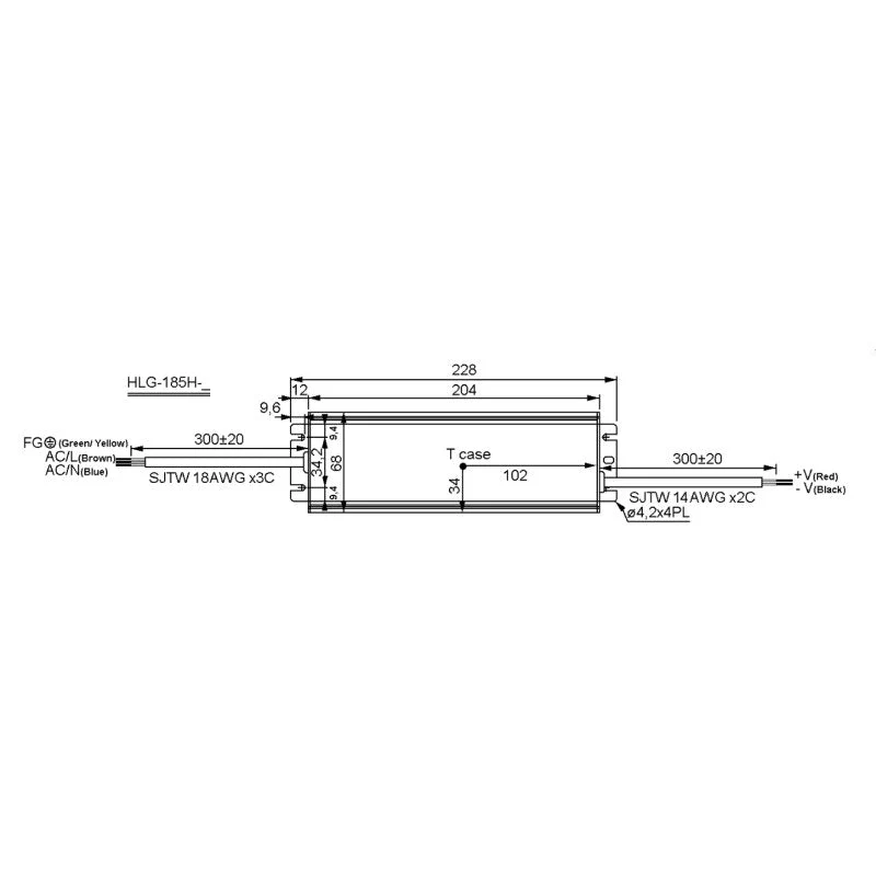 LED-Netzteil HLG185H-36B mit 1 Meter Kabel Sonderposten Abverkauf - Image 2