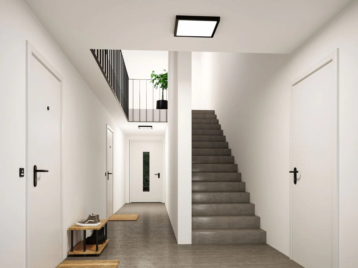 LED Panel Abia 2 White Select Dämmerungsgesteuerter Bewegungsmelder (HF) eckig 400x400mm 16W 1400lm 2700 - 4000K Schwarz - Image 3