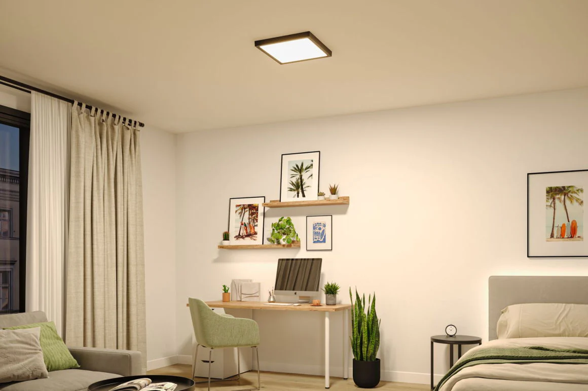 LED Panel Abia 2 White Select Dämmerungsgesteuerter Bewegungsmelder (HF) eckig 400x400mm 16W 1400lm 2700 - 4000K Schwarz - Image 4
