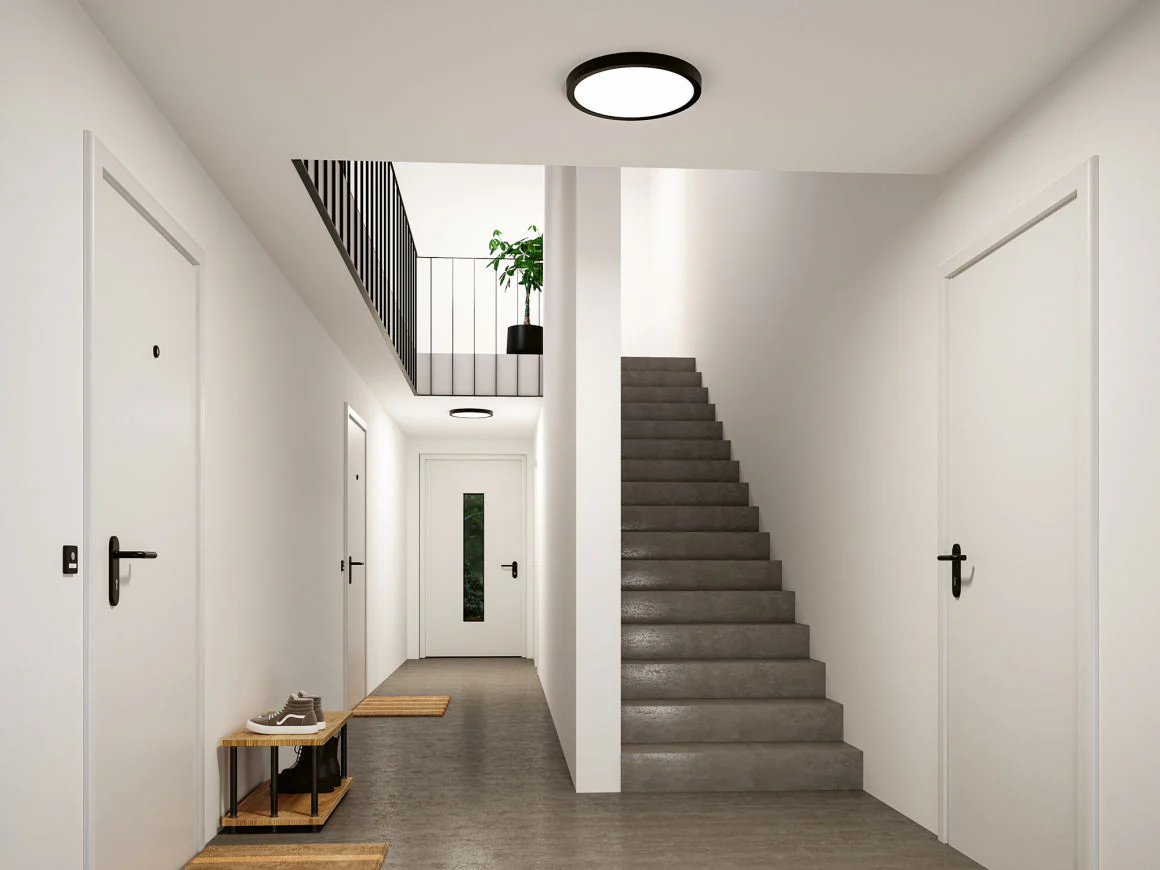 LED Panel Abia 2 White Select Dämmerungsgesteuerter Bewegungsmelder (HF) rund 400mm 16W 1400lm 2700 - 4000K Schwarz - Image 3