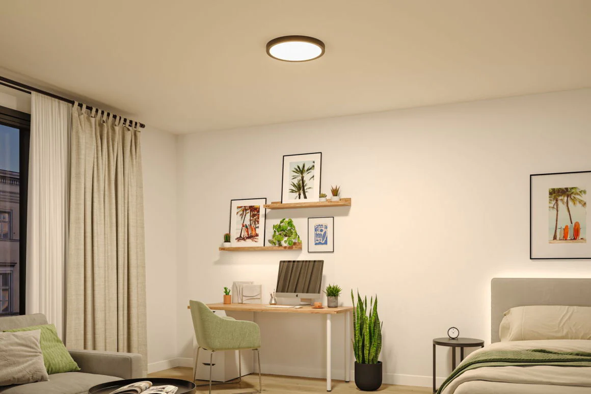 LED Panel Abia 2 White Select Dämmerungsgesteuerter Bewegungsmelder (HF) rund 400mm 16W 1400lm 2700 - 4000K Schwarz - Image 4