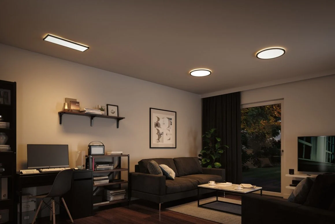 LED Panel Atria Shine 580x200mm 3000K Schwarz Deckenlampe - Image 4