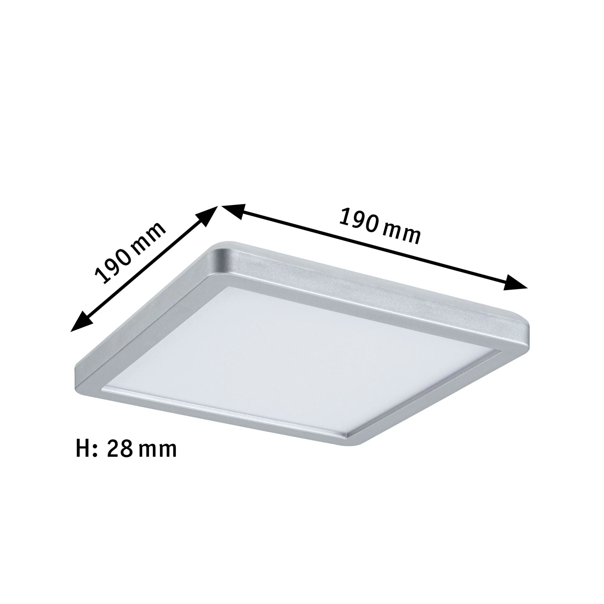 LED Panel Atria Shine Backlight eckig 190x190mm 11,2W 900lm 4000K Chrom matt - Image 2