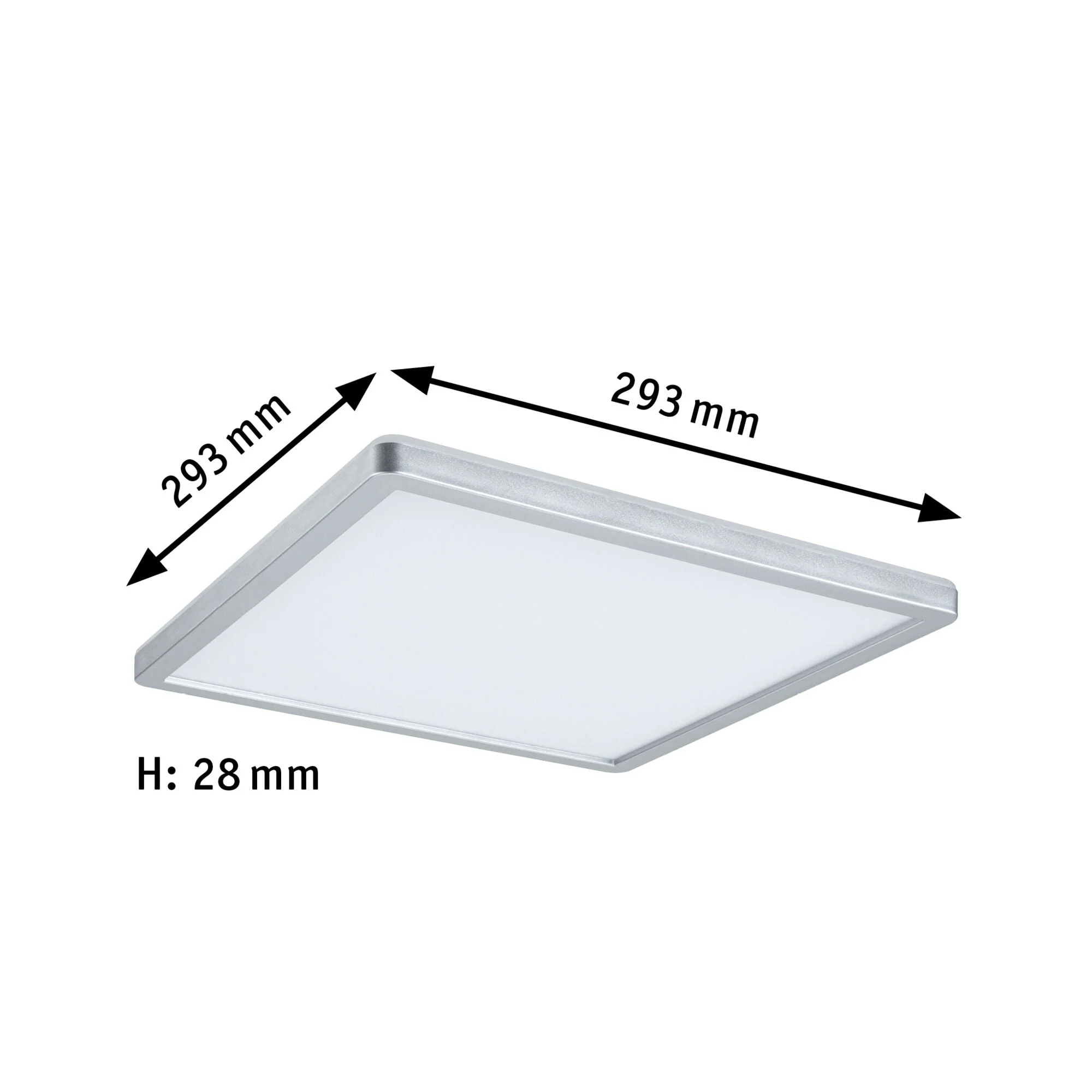 LED Panel Atria Shine Backlight eckig 293x293mm 16W 1600lm 3000K Chrom matt - Image 2