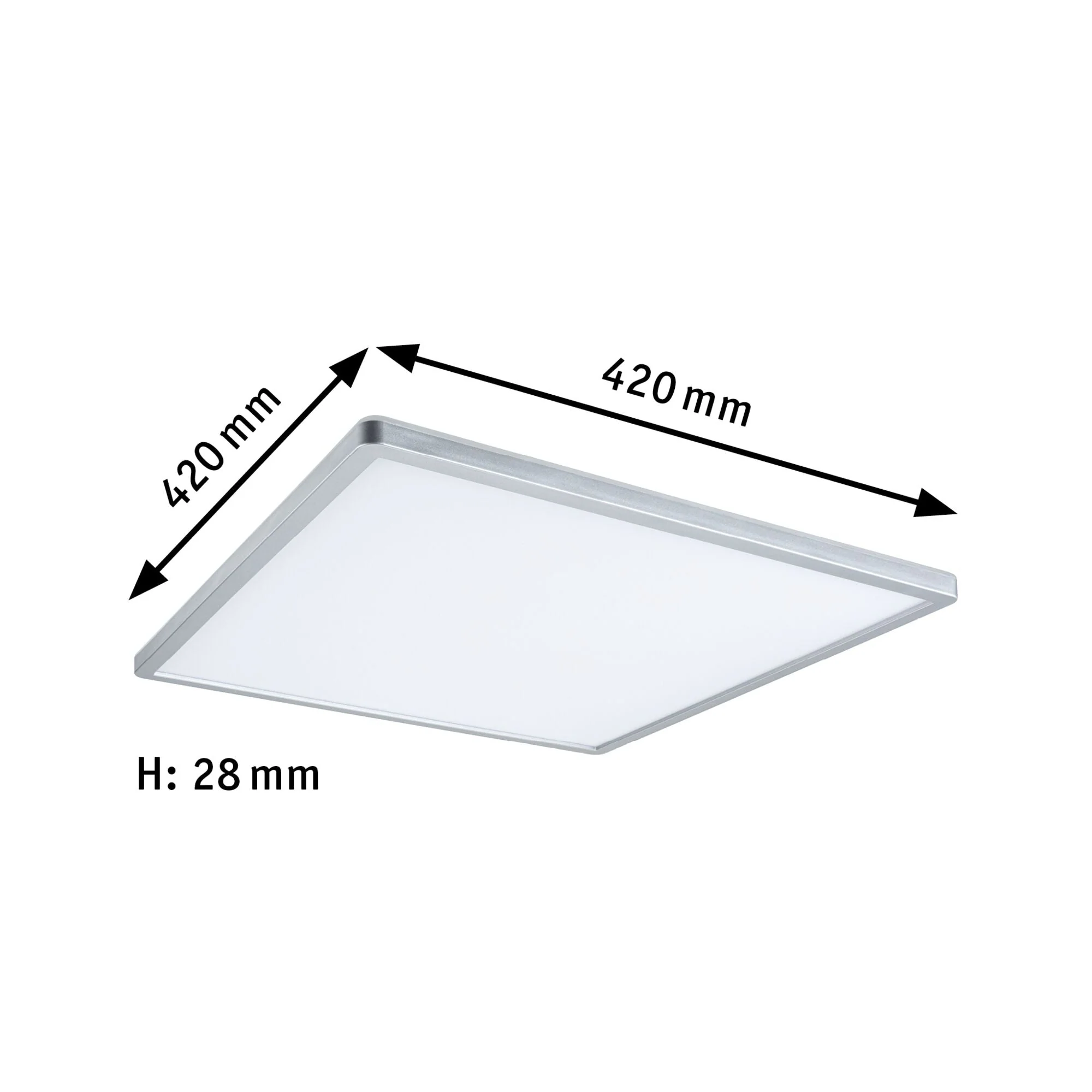 LED Panel Atria Shine Backlight eckig 420x420mm 22W 2200lm 4000K Chrom matt dimmbar - Image 2