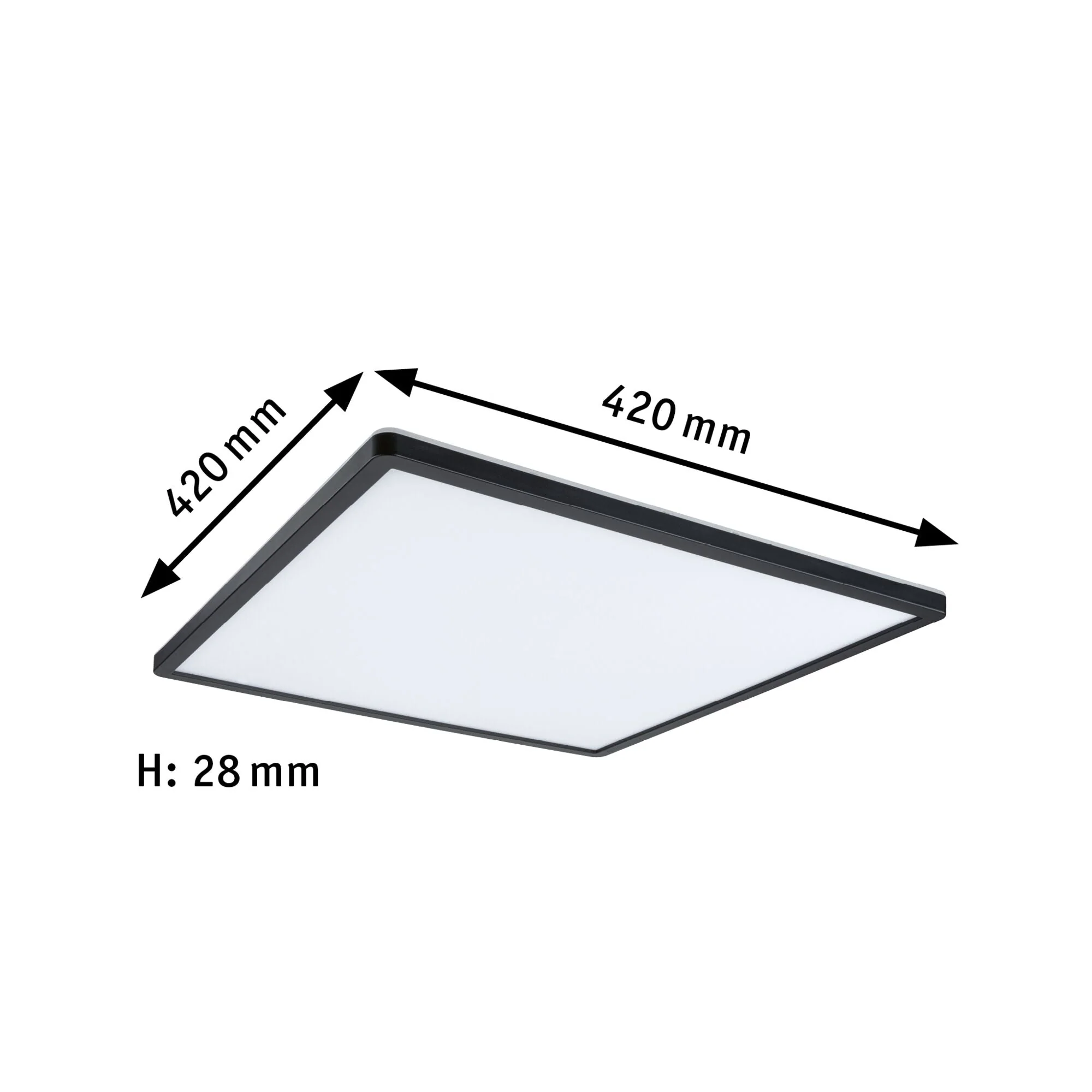 LED Panel Atria Shine Backlight eckig 420x420mm 22W 2200lm 4000K Schwarz dimmbar - Image 2