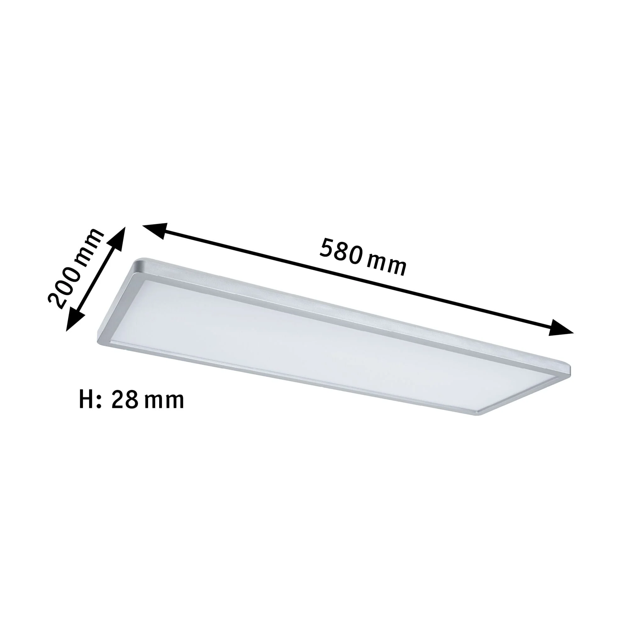 LED Panel Atria Shine Backlight eckig 580x200mm 20W 2000lm RGBW Chrom matt dimmbar - Image 2