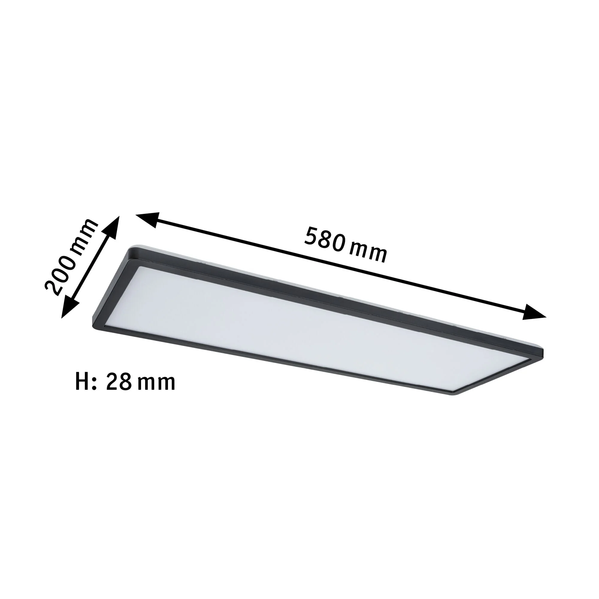 LED Panel Atria Shine Backlight eckig 580x200mm 22W 1800lm 4000K Schwarz dimmbar - Image 2
