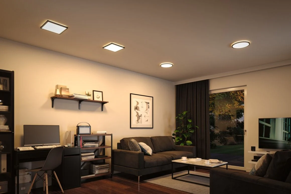 LED Panel Atria Shine  rund 190mm 3000K Schwarz Deckenlampe - Image 4