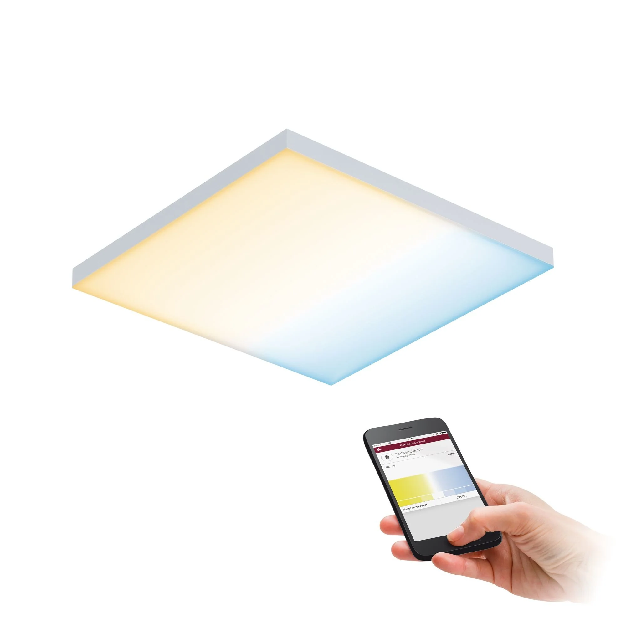 LED Panel Velora SmartHome Zigbee 300x300mm 10,5 W Weiß matt Tunable White Wandlampe