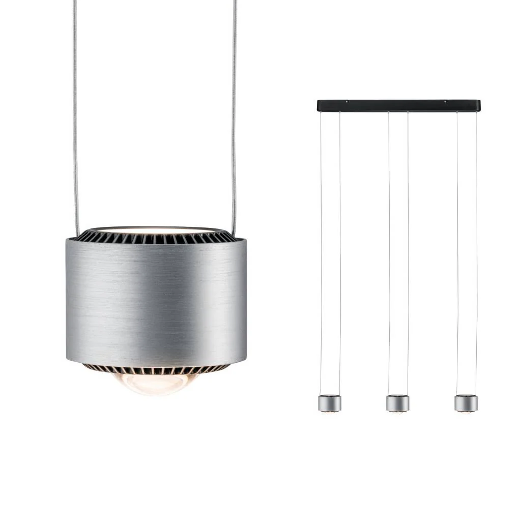LED Pendelleuchte Aldan 3-flammig 3x9W Schwarz/Alu gebürstet dimmbar Pendelleuchte