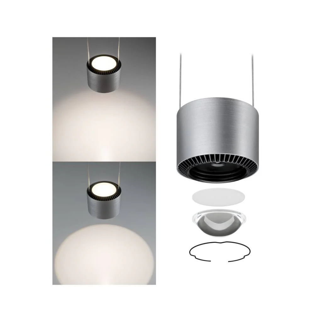 LED Pendelleuchte Aldan 3-flammig 3x9W Schwarz/Alu gebürstet dimmbar Pendelleuchte - Image 2