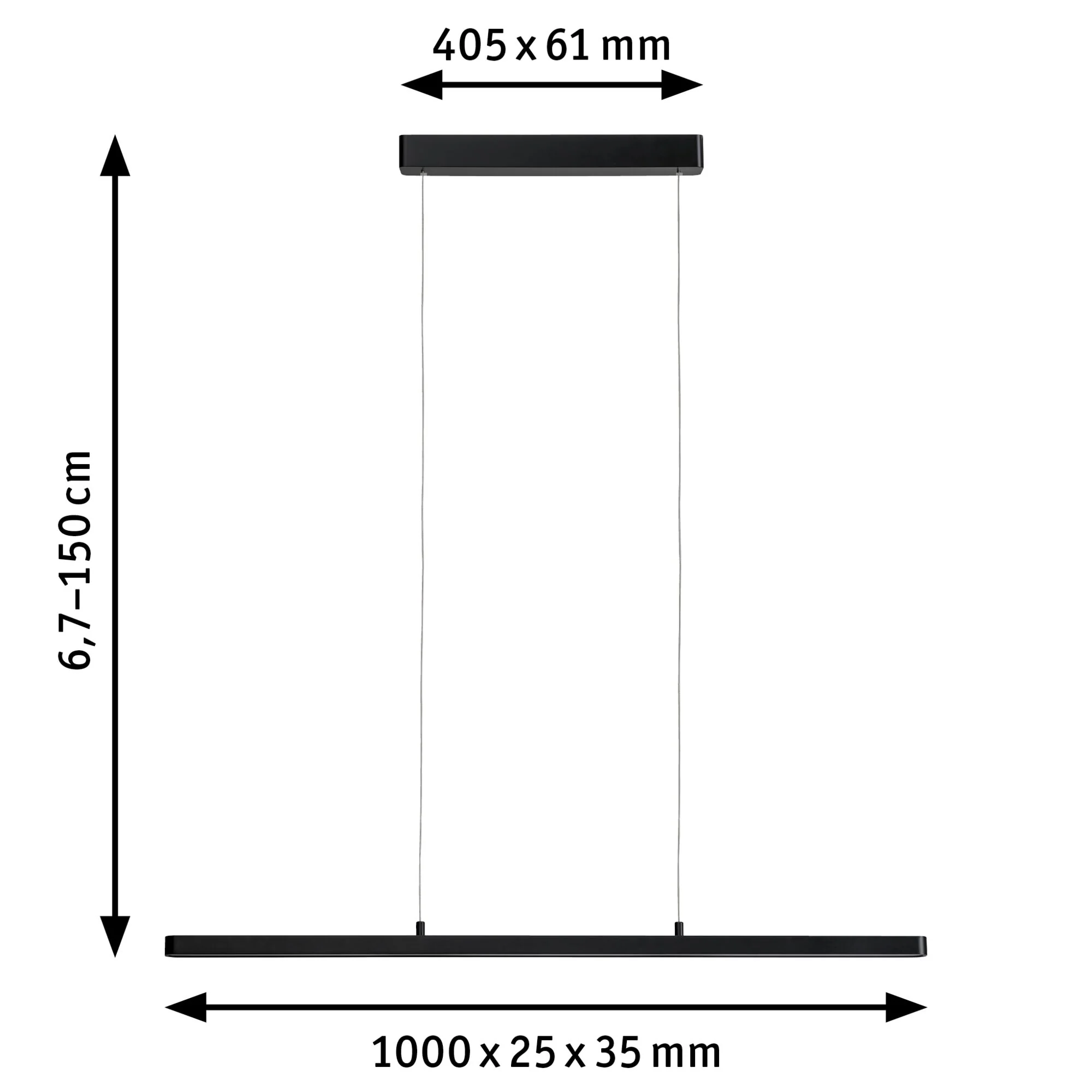 LED Pendelleuchte Lento 42W - schwarz - dimmbar - höhenverstellbar - Image 2