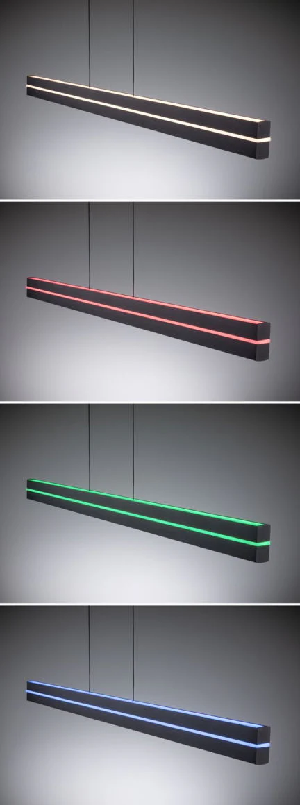LED Pendelleuchte Raiko RGBW+dimmbar 2300lm / 370lm 19W / 6W Schwarz - Image 8