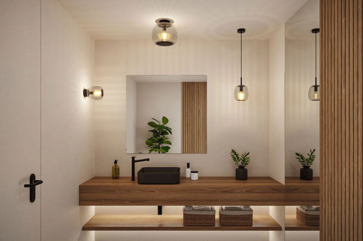 LED Pendelleuchte Ruya  E14 max. 20W Glas/Schwarz matt - Image 4