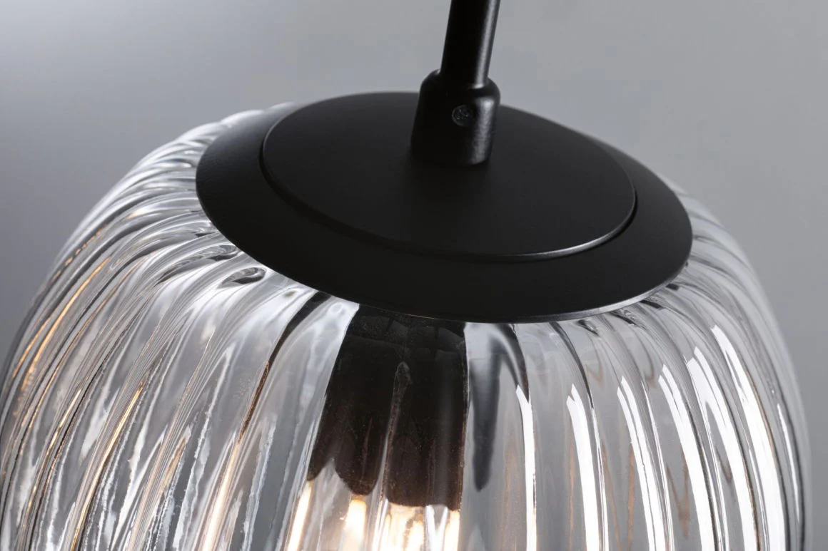 LED Pendelleuchte Ruya  E14 max. 20W Glas/Schwarz matt - Image 7
