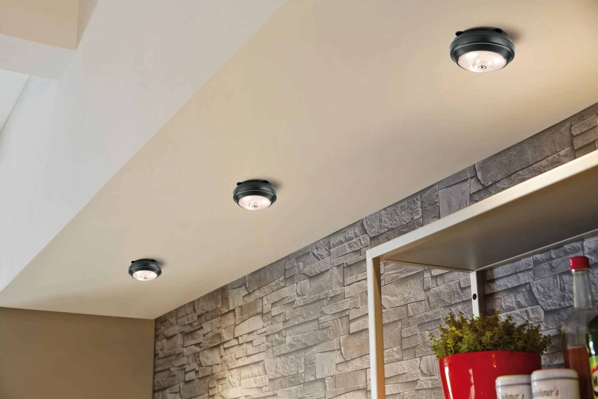 LED Schrankleuchte ButtonLED inkl. Schalter 88mm 70lm 3000K dimmbar Anthrazit - Image 2