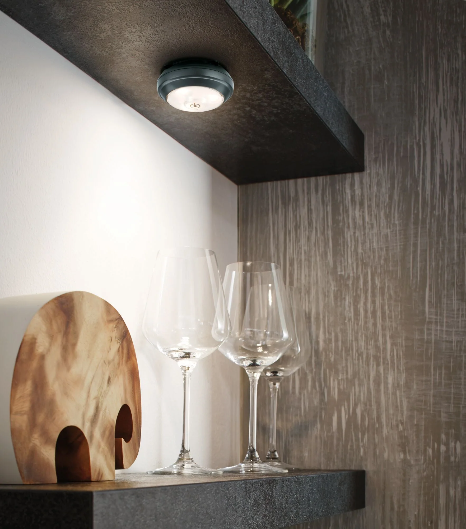 LED Schrankleuchte ButtonLED inkl. Schalter 88mm 70lm 3000K dimmbar Anthrazit - Image 3