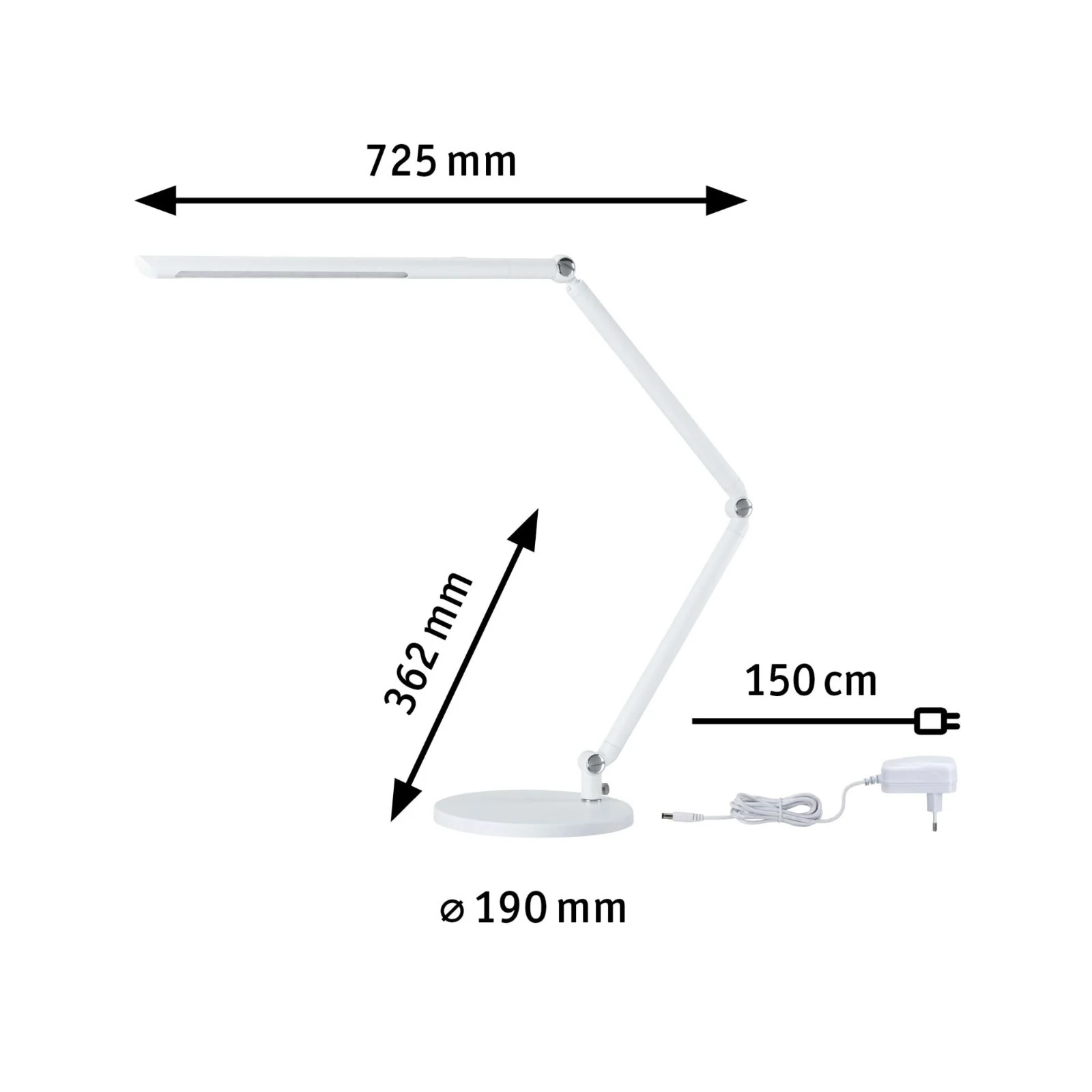 LED Schreibtischleuchte FlexBar  White Switch 1000lm 9,5W Weiß Tischleuchte - Image 2