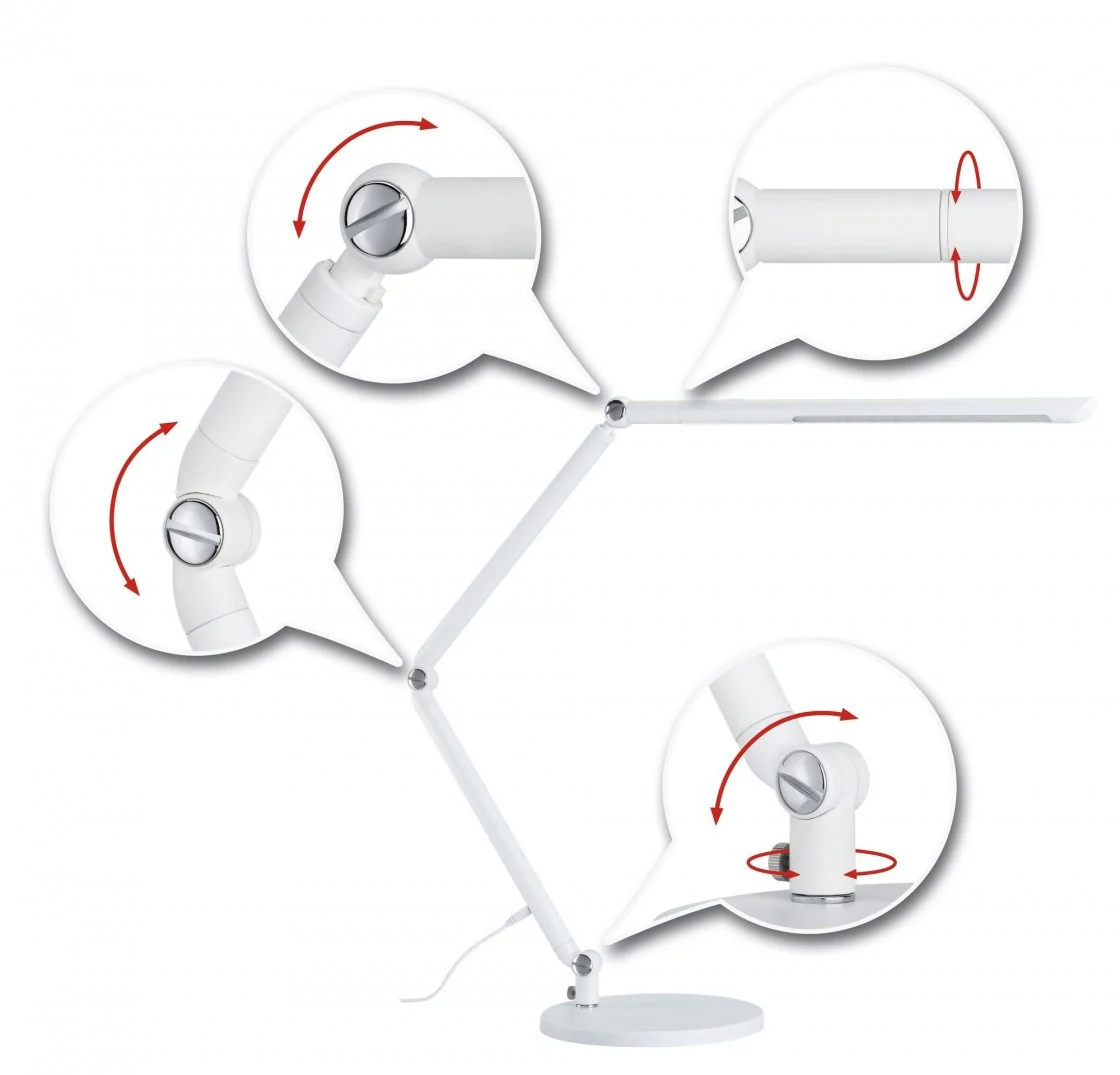 LED Schreibtischleuchte FlexBar  White Switch 1000lm 9,5W Weiß Tischleuchte - Image 4