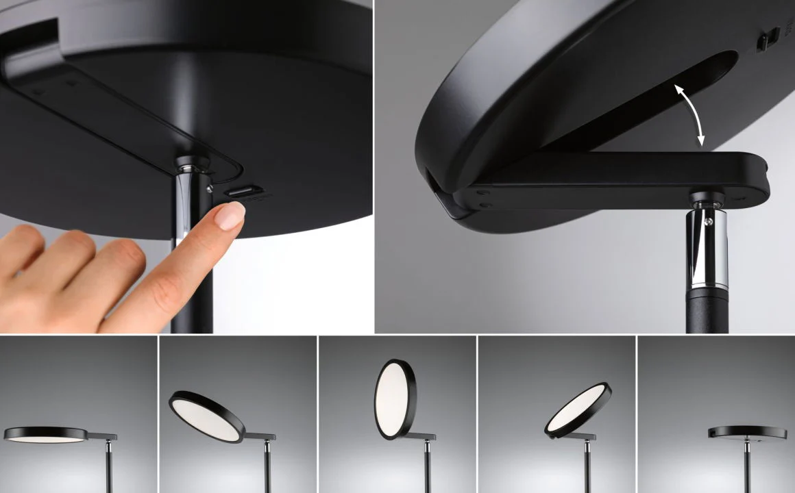 LED Stehleuchte Caneta Tunable White 1750mm 1300lm 20W Schwarz - Image 4