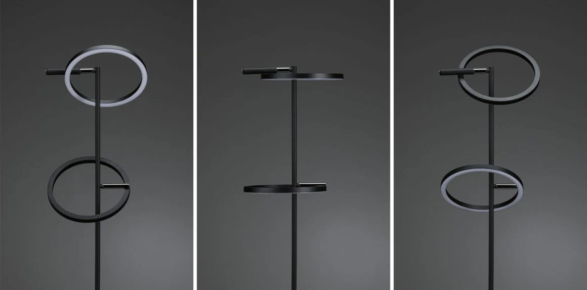 LED Stehleuchte Odila Tunable White 2x1200lm 2x10,4W Schwarz matt, Chrom - Image 7