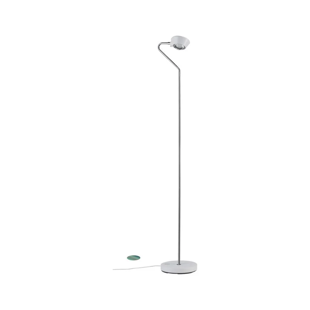 LED Stehleuchte Ramos 11W Weiß matt/Chrom mit Fußdimmer Stehleuchte - Image 3