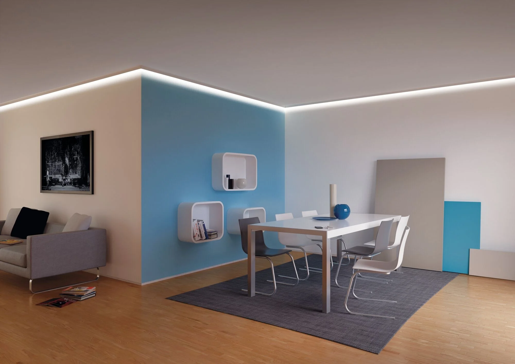 LED Strip Profil Corner 1m Grau - Image 3