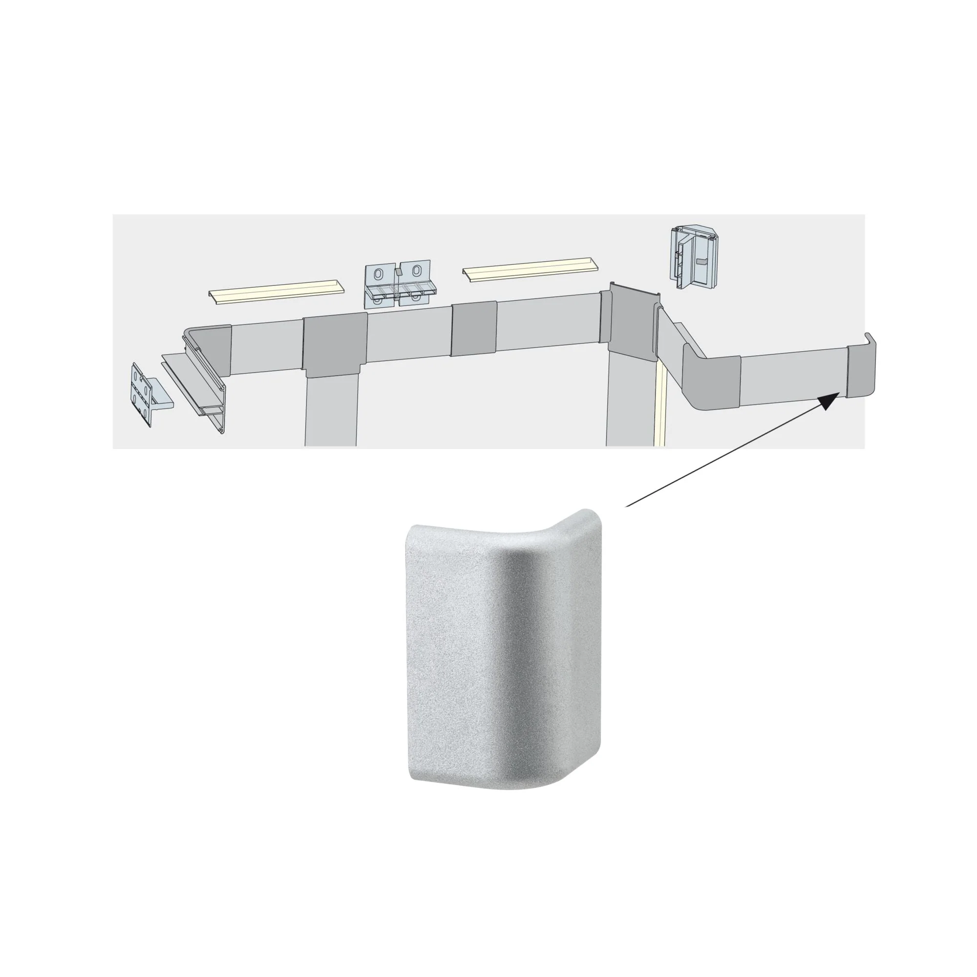 LED Strip Profil Duo  End Cap 2er Pack Alu matt