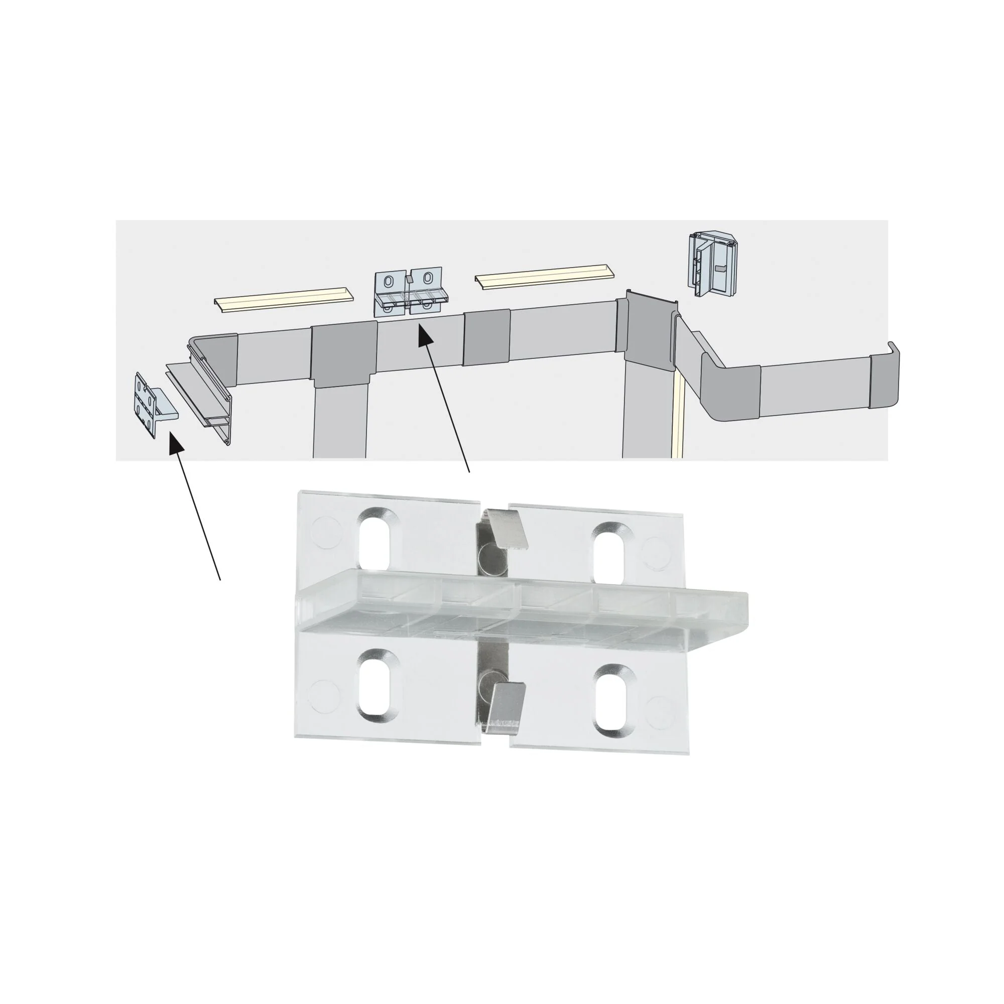 LED Strip Profil Duo  Fixture 4er Pack Transparent