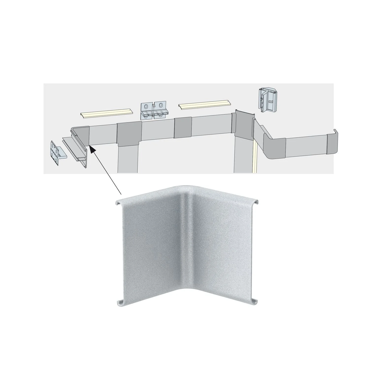 LED Strip Profil Duo  Inside Corner 2er Pack Alu matt
