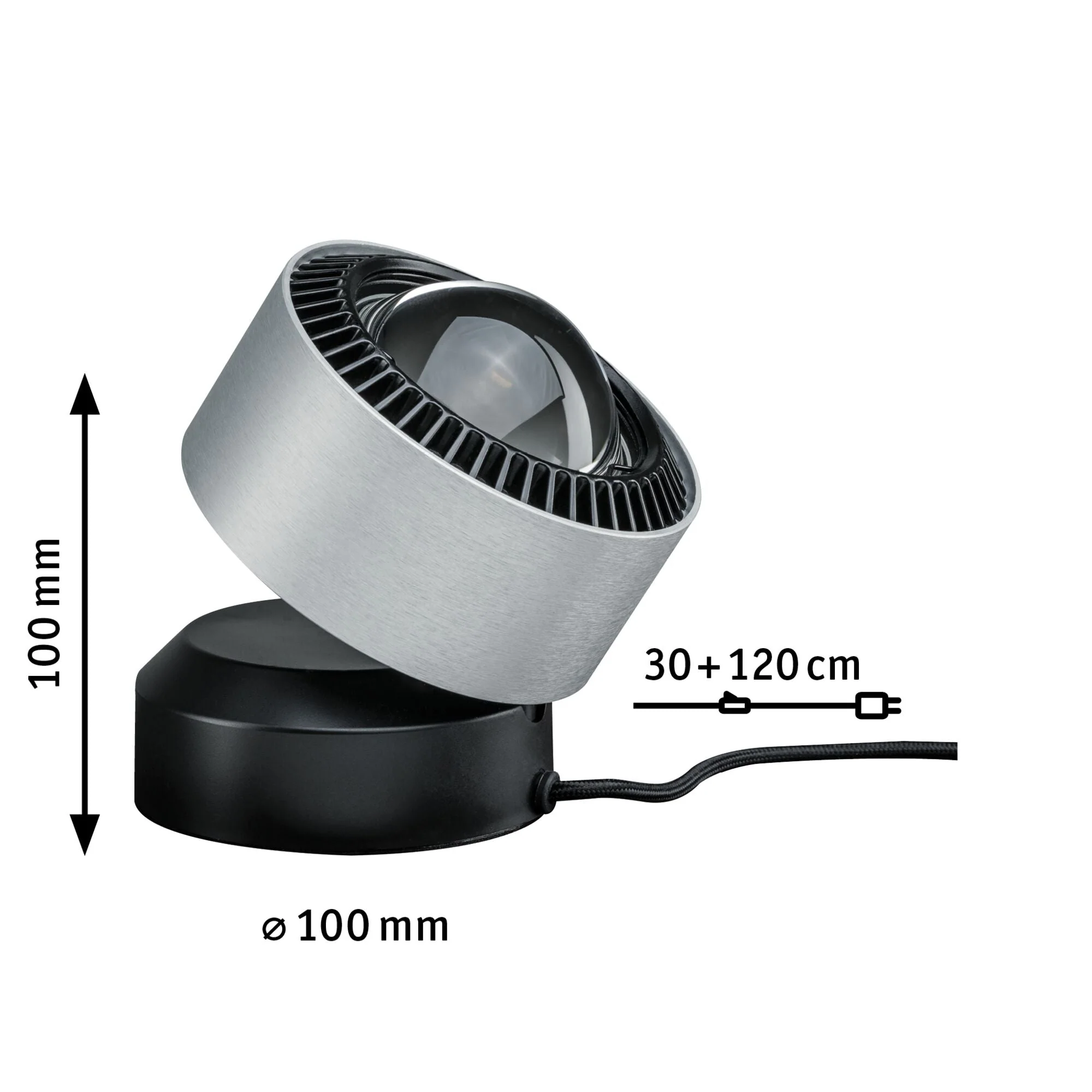 LED Tischleuchte Aldan 2700K 200lm 3,5W Schwarz/Alu gebürstet - Image 3