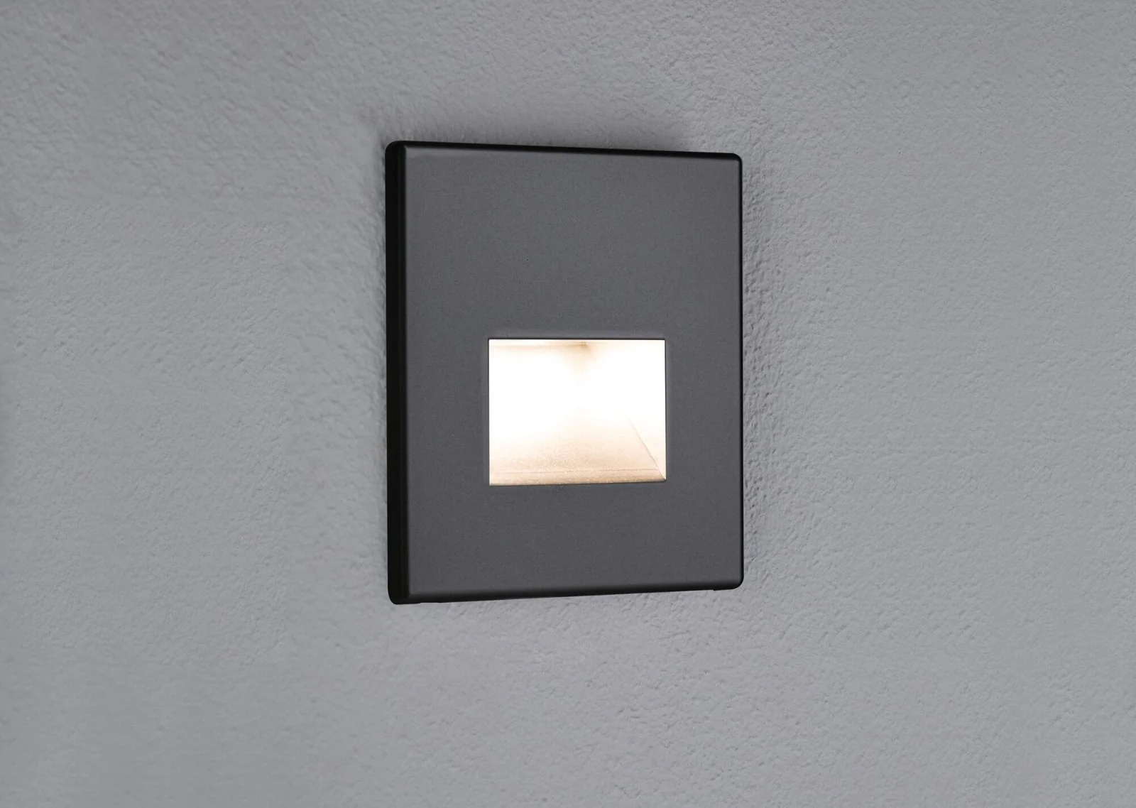 LED Wandeinbauleuchte Edge Quadro  eckig 80x5mm 1,2W 50lm 230V 2700K Schwarz matt - Image 4