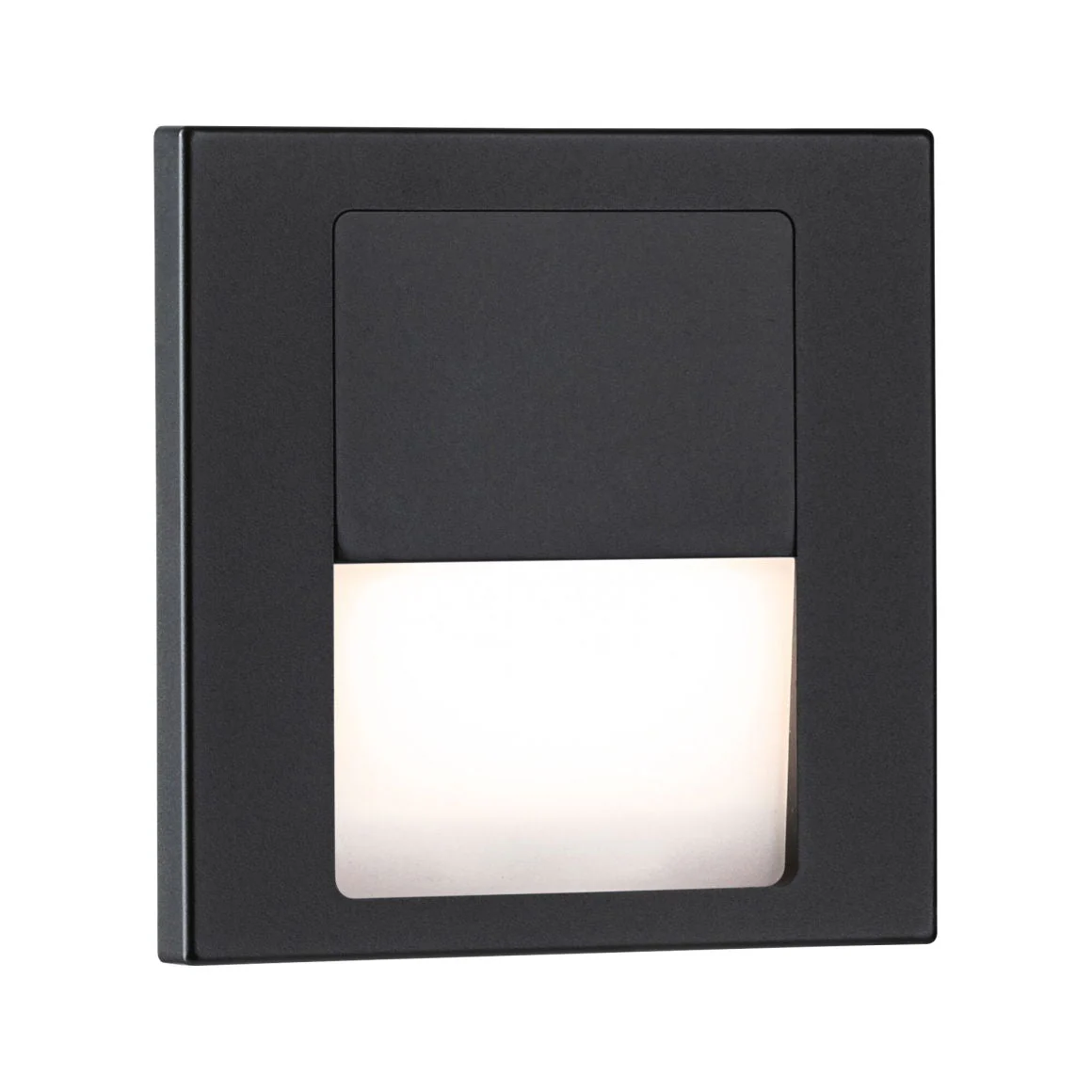 LED Wandeinbauleuchte Tsaro  eckig 80x36mm 1W 80lm 230V 2700K Schwarz matt