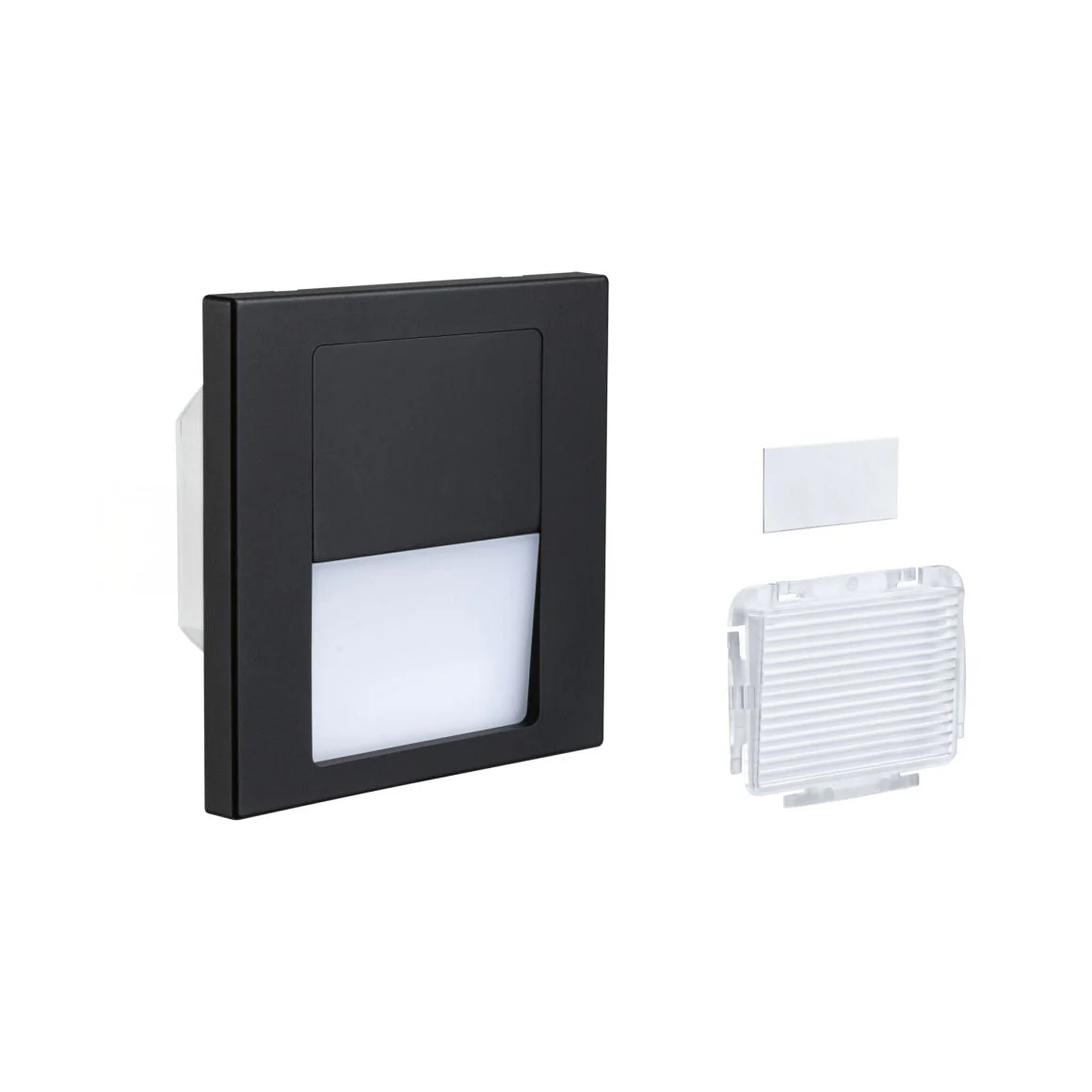 LED Wandeinbauleuchte Tsaro  eckig 80x36mm 1W 80lm 230V 2700K Schwarz matt - Image 9
