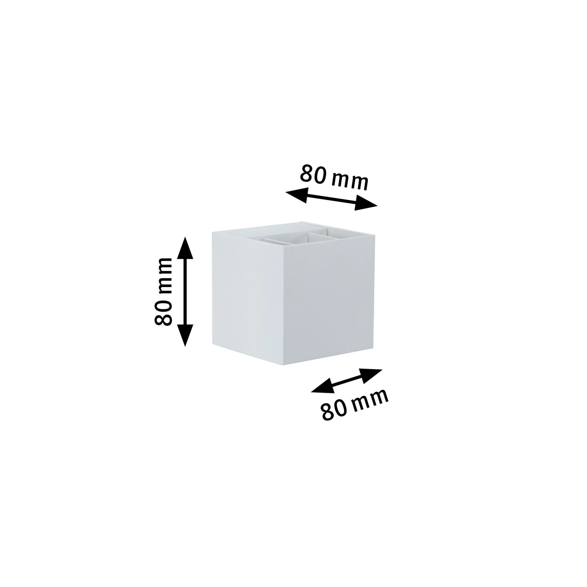LED Wandleuchte Cybo IP65 eckig 80x80mm 2700K 2x3,5W 355lm / 355lm 230V Weiß Aluminium - Image 3