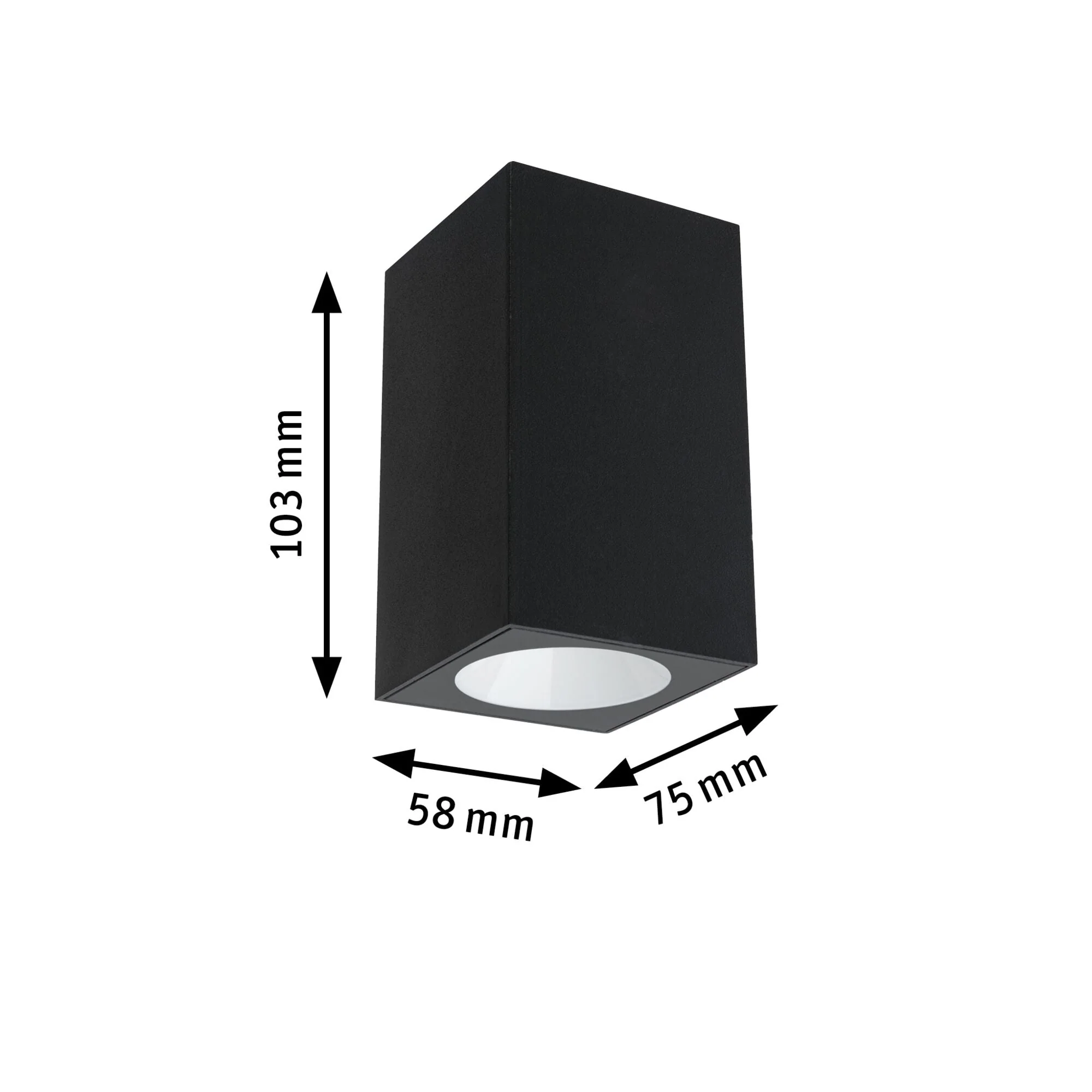 LED Wandleuchte Flame insektenfreundlich IP44 eckig 58x103mm 2200K 4W 265lm 230V 75° Anthrazit Metall - Image 3