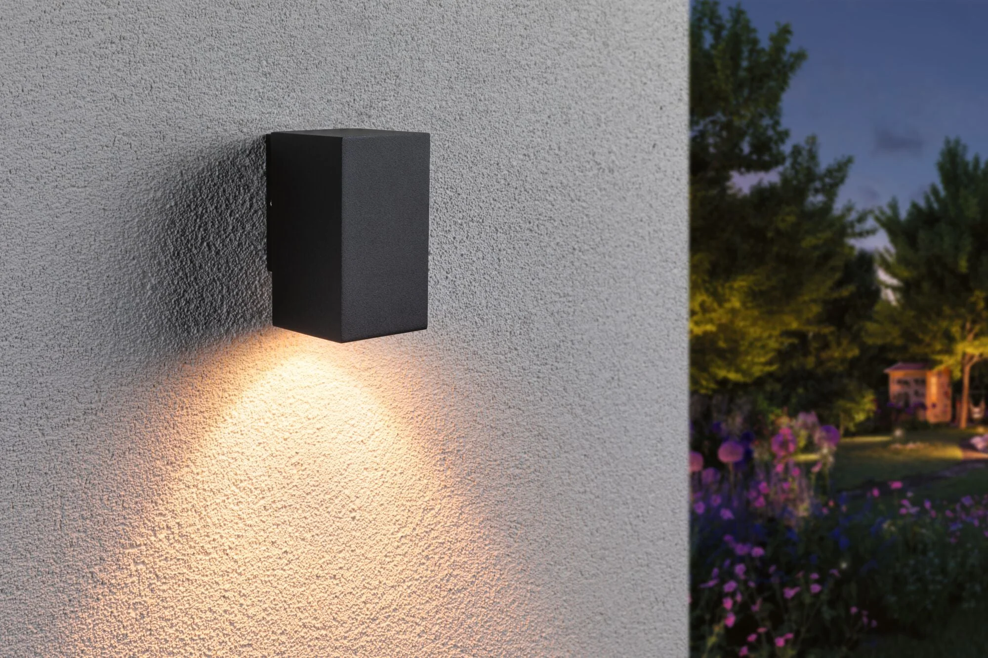 LED Wandleuchte Flame insektenfreundlich IP44 eckig 58x103mm 2200K 4W 265lm 230V 75° Anthrazit Metall - Image 4