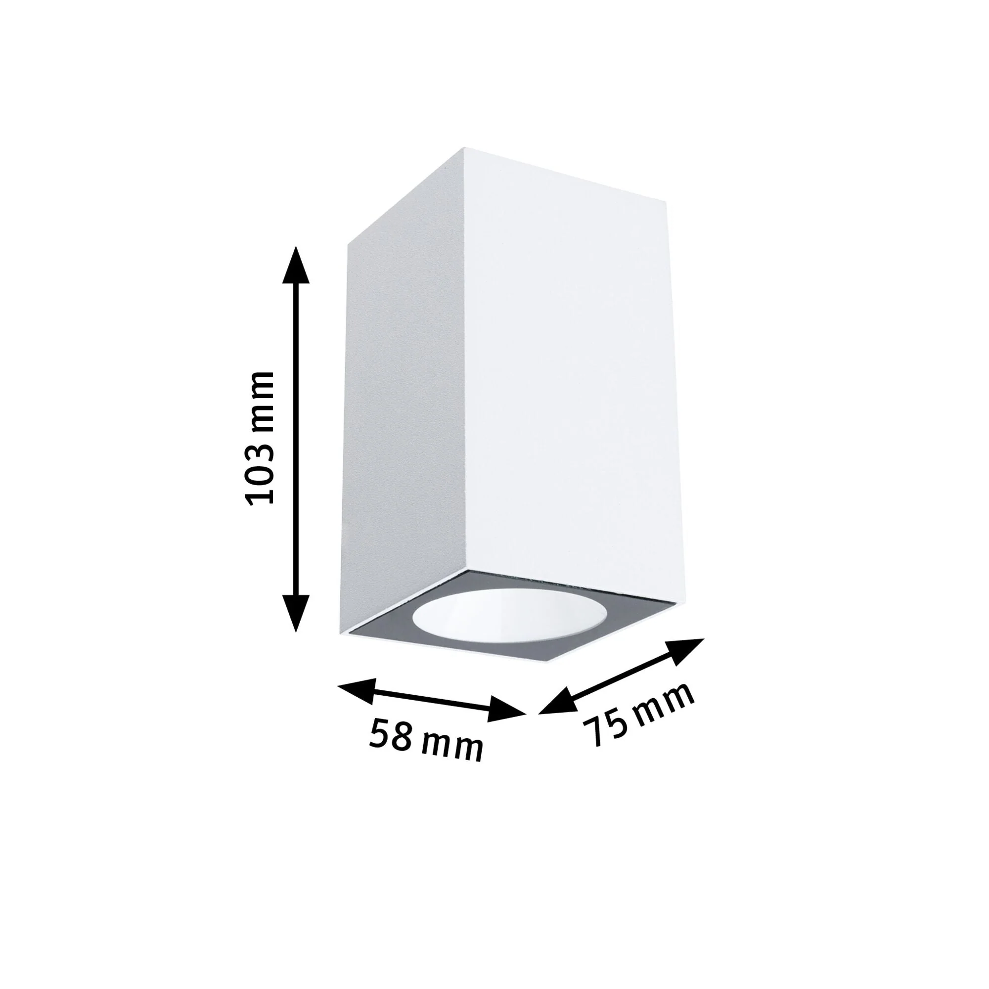 LED Wandleuchte Flame insektenfreundlich IP44 eckig 58x103mm 2200K 4W 265lm 230V 75° Weiß Metall - Image 3